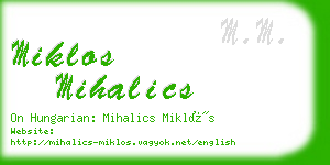 miklos mihalics business card